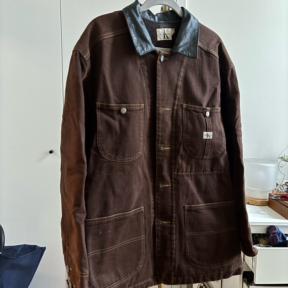 brown ck jeans jacket